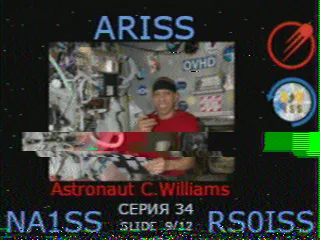 SSTV picture from ISS, received in Robot 36