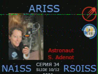 SSTV picture from ISS, received in Robot 36